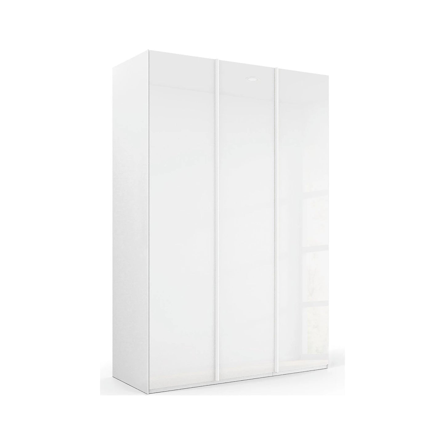 Rauch Symphone White  glass 3 door Hinged wardrobe Width 151cm, available in 2 Height sizes 223cm and 235cm