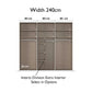 Rauch Taro 3 Door Sliding Wardrobe 80cm each compartment interior view