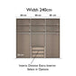 Rauch Taro 3 Door Sliding Wardrobe 80cm each compartment interior view