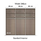 Rauch Taro 3 Door Sliding Wardrobe 80cm each Compartment Standard Interior view
