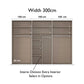 Rauch Taro 3 Door Sliding Wardrobe 100cm each compartment interior view