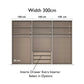 Rauch Taro 3 Door Sliding Wardrobe 100cm each compartment interior view