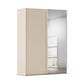 Rauch Taro 2 Door 1 Mirror Door Sliding Wardrobe in Champagne finish 