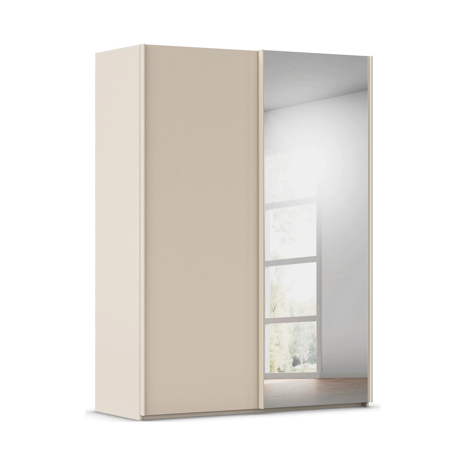 Rauch Taro 2 Door 1 Mirror Door Sliding Wardrobe in Champagne finish 