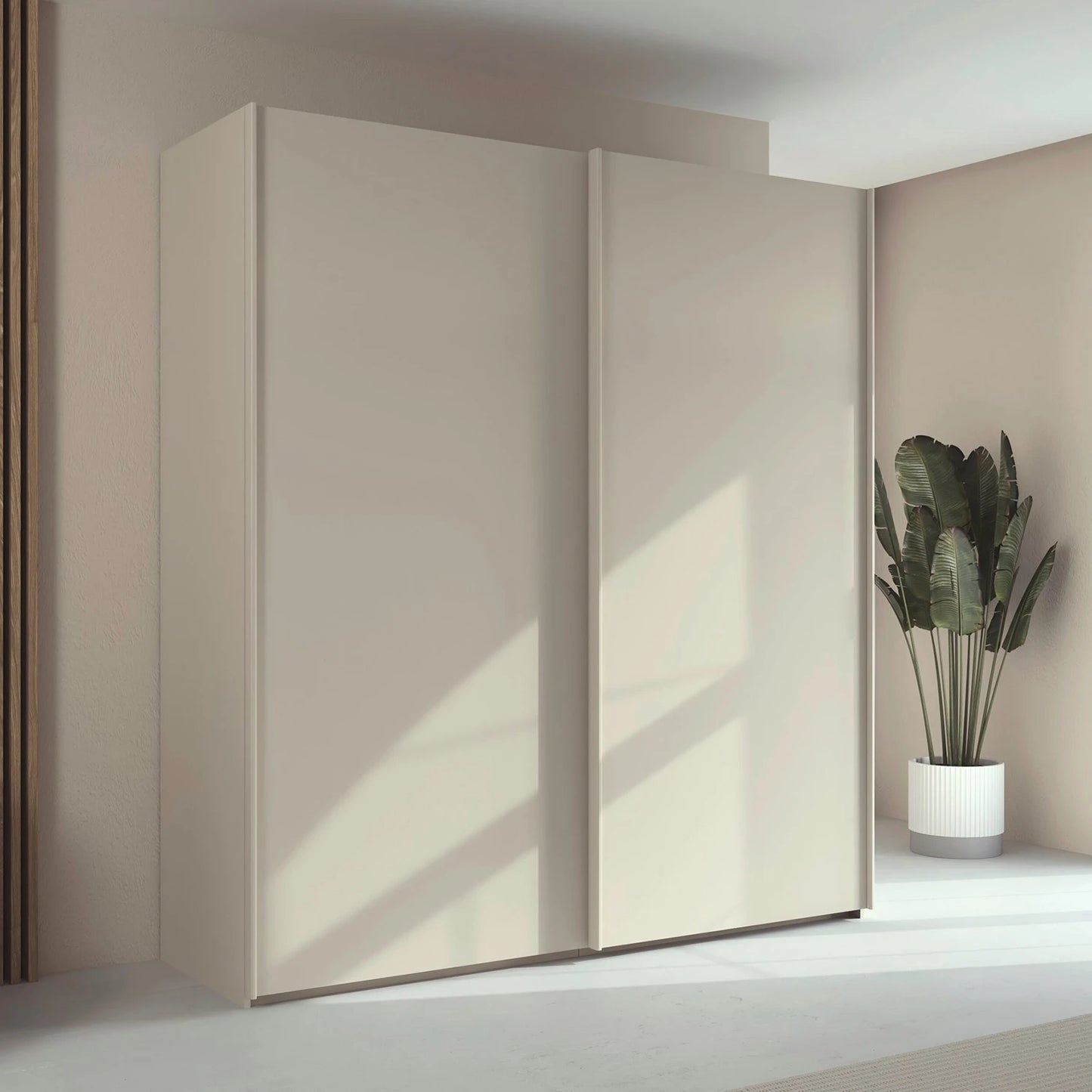 Rauch Taro 2 Door Sliding Wardrobe in Champagne finish modern bedroom