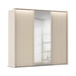 Rauch Tara 3 Door Sliding Wardrobe in Champagne with central mirror door with passepartout light frame