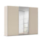 Rauch Taro 3 Door Sliding Wardrobe in Champagne with central mirror door