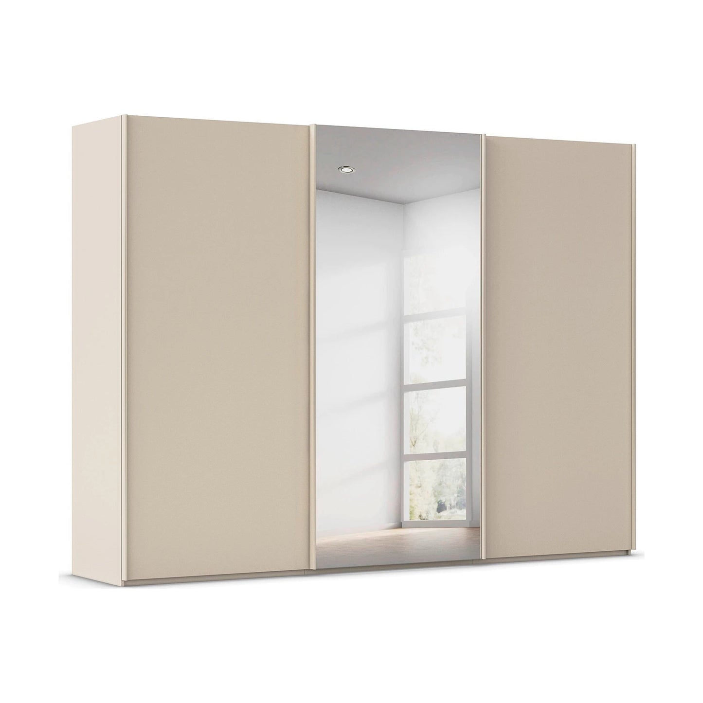 Rauch Tara 3 Door Sliding Wardrobe in Champagne with central mirror door