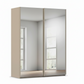 Rauch Taro 2 Door full mirror sliding wardrobe with Fango Carcase double mirrored doors 