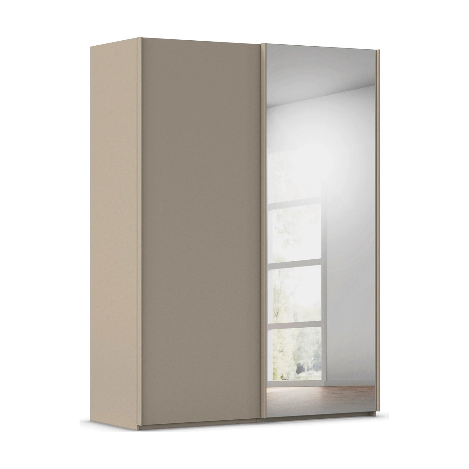 Rauch Taro 2 Door 1 Mirror Door Sliding Wardrobe in Fango finish