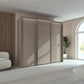 Rauch Taro 3 Door Sliding Wardrobe in Fango finish with light passepartout frame