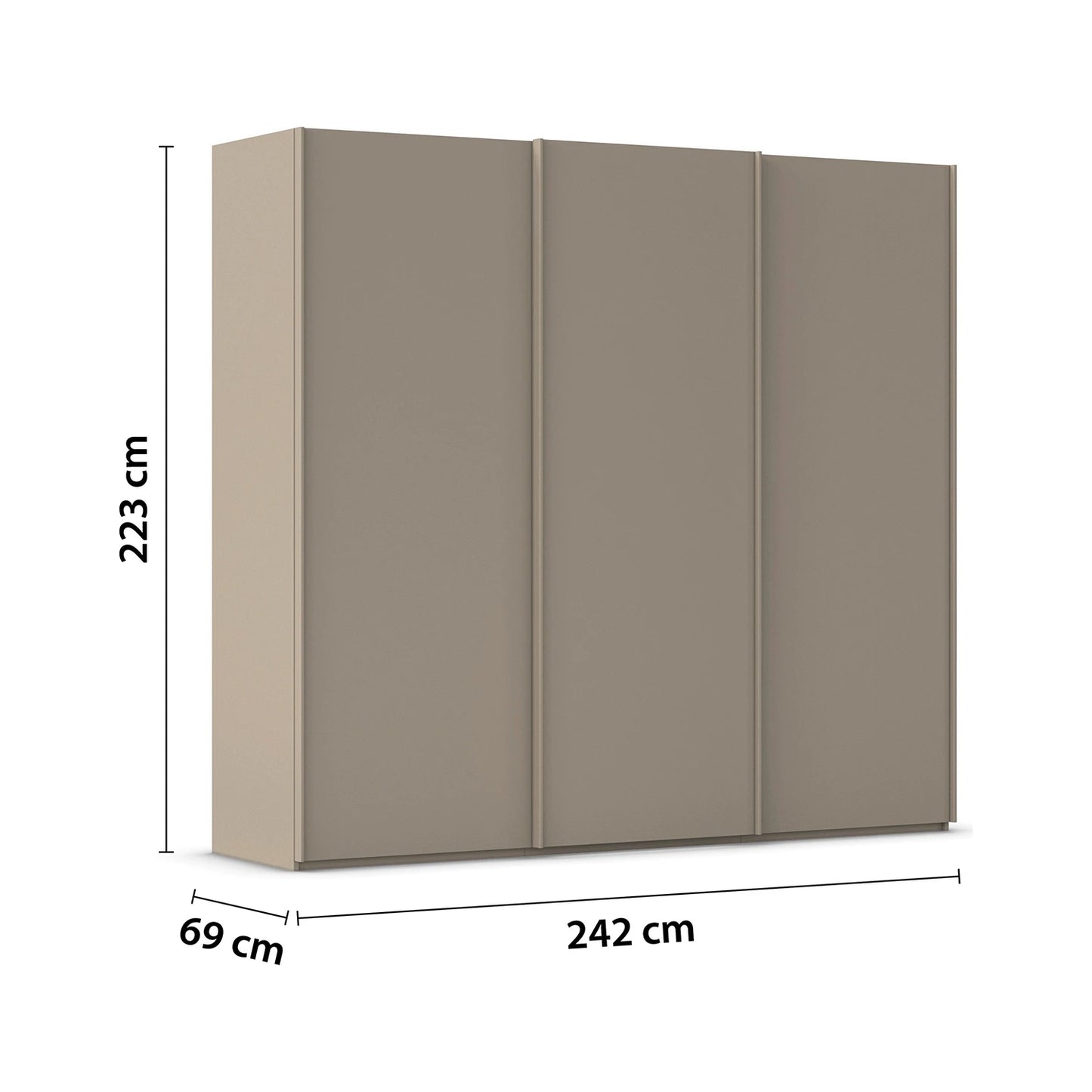 Rauch Taro 3 Door Sliding Wardrobe - Dimensions