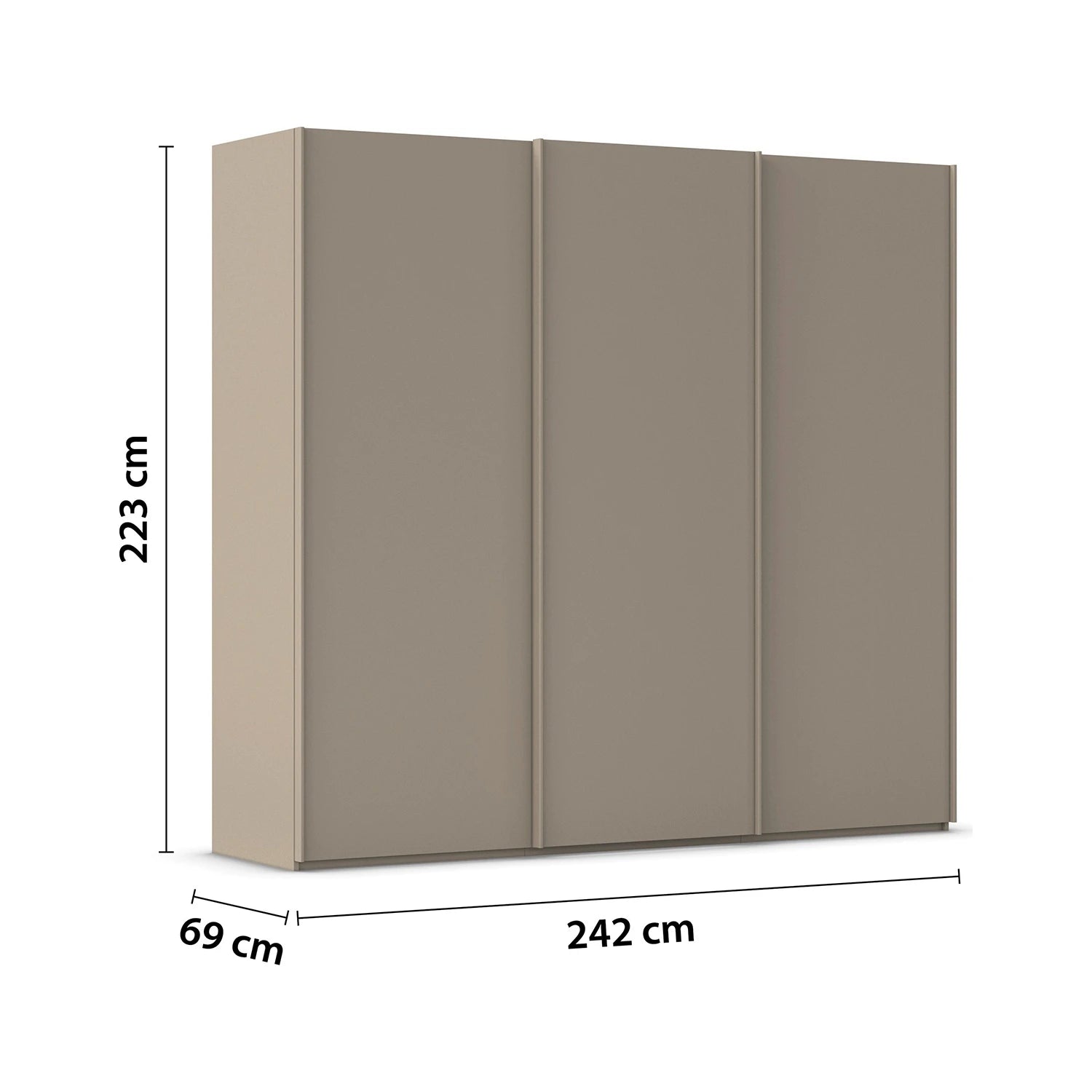 Rauch Taro 3 Door Sliding Wardrobe - Dimensions