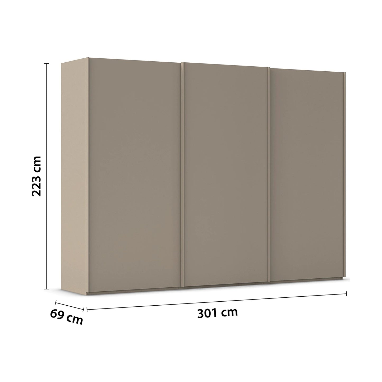 Rauch Taro 3 Door Sliding Wardrobe - Dimensions