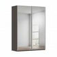 Rauch Taro 2 Door full mirror sliding wardrobe with Graphite Carcase double mirrored doors 