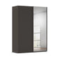 Rauch Taro 2 Door 1 Mirror Door Sliding Wardrobe in Graphite finish
