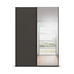 Rauch Taro 2 Door 1 Mirror Door Sliding Wardrobe in Graphite finish - Front view