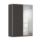 Rauch Taro 2 Door 1 Mirror Door Sliding Wardrobe in Graphite finish