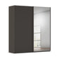 Rauch Taro 2 Door 1 Mirror Door Sliding Wardrobe in Graphite finish - side angle view