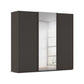 Rauch Tara 3 Door Sliding Wardrobe in Graphite with central mirror door