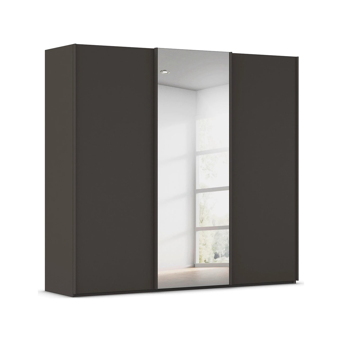 Rauch Tara 3 Door Sliding Wardrobe in Graphite with central mirror door