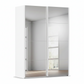 Rauch Taro 2 Door full mirror sliding wardrobe with Alpine White Carcase double mirrored doors 