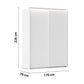 Rauch Taro 2 Door Sliding Wardrobe 160cm in Alpine White with Dimensions