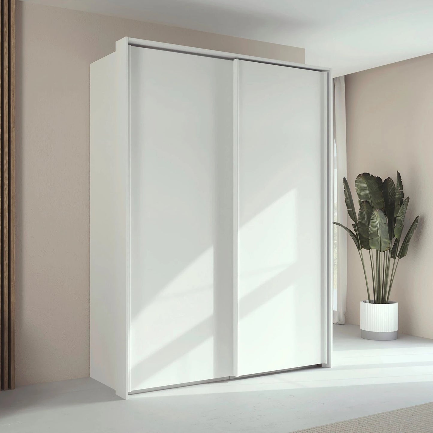 Rauch Taro 2 Door Sliding Wardrobe in Alpine White finish with Passepartout Frame