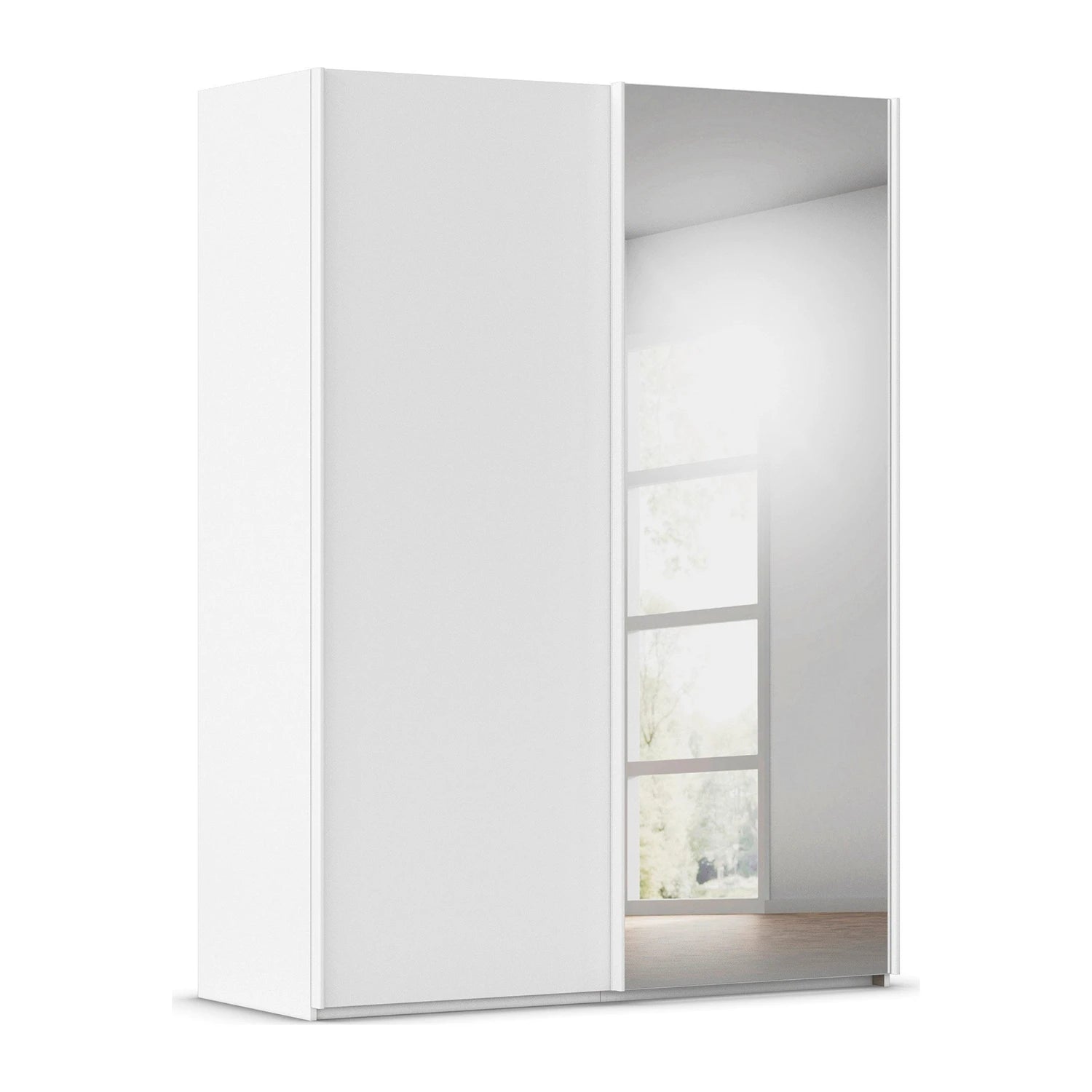 Rauch Taro 2 Door 1 Mirror Door Sliding Wardrobe in Alpine White