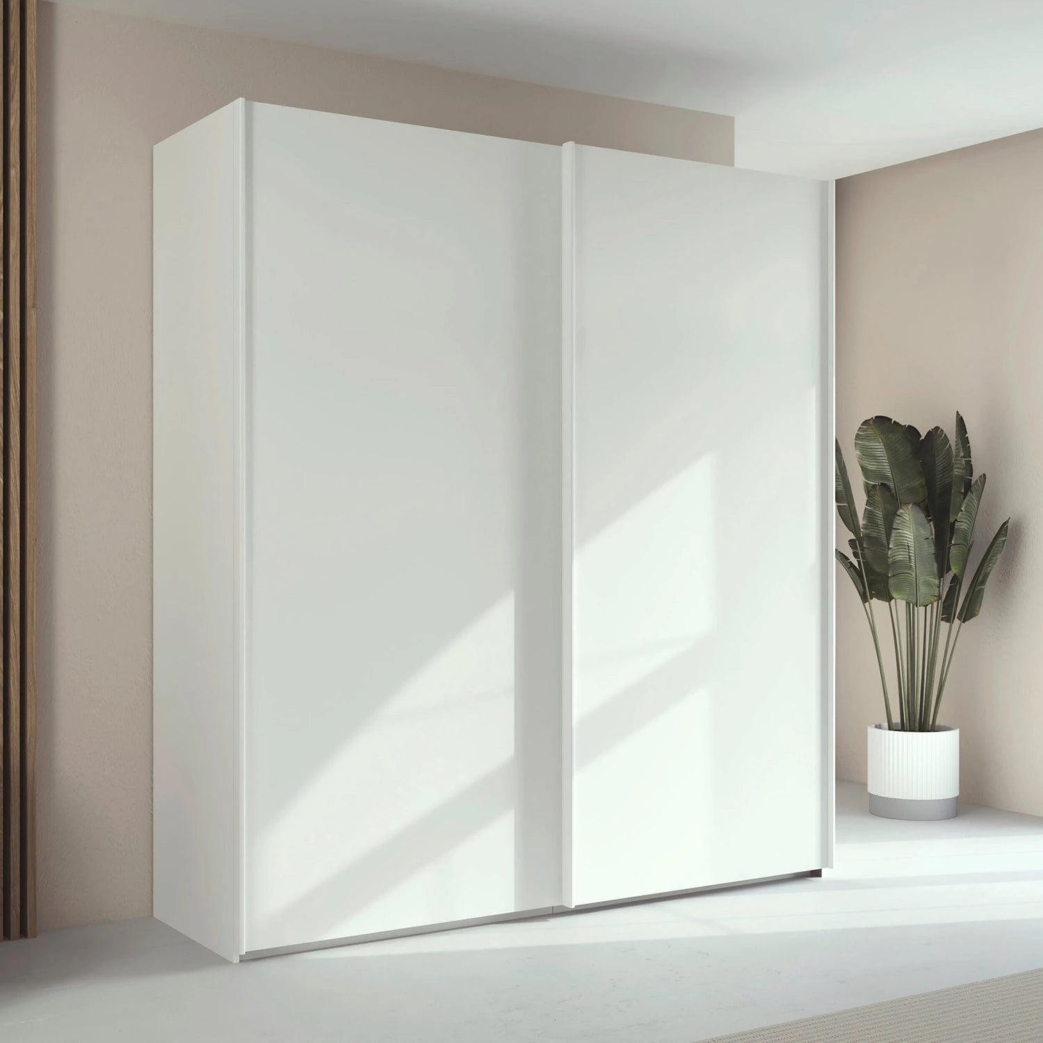 Rauch Taro 2 Door Sliding Wardrobe  in Alpine White finish modern bedroom