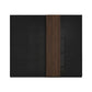 Rauch Tegra Fusion Black Glass and Walnut Oak Sliding Door Wardrobe