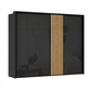 Rauch Tegra Fusion Black Glass and Wild Oak Sliding Door Wardrobe with Passepartout Frame