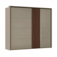 Rauch Tegra Fusion Fango Glass and Walnut Oak Sliding Door Wardrobe