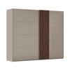 Rauch Tegra Fusion Fango Glass and Walnut Oak Sliding Door Wardrobe