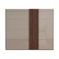 Rauch Tegra Fusion Fango Glass and Walnut Oak Sliding Door Wardrobe - Front view