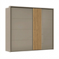 Rauch Tegra Fusion Fango Glass and Wild Oak Sliding Door Wardrobe
