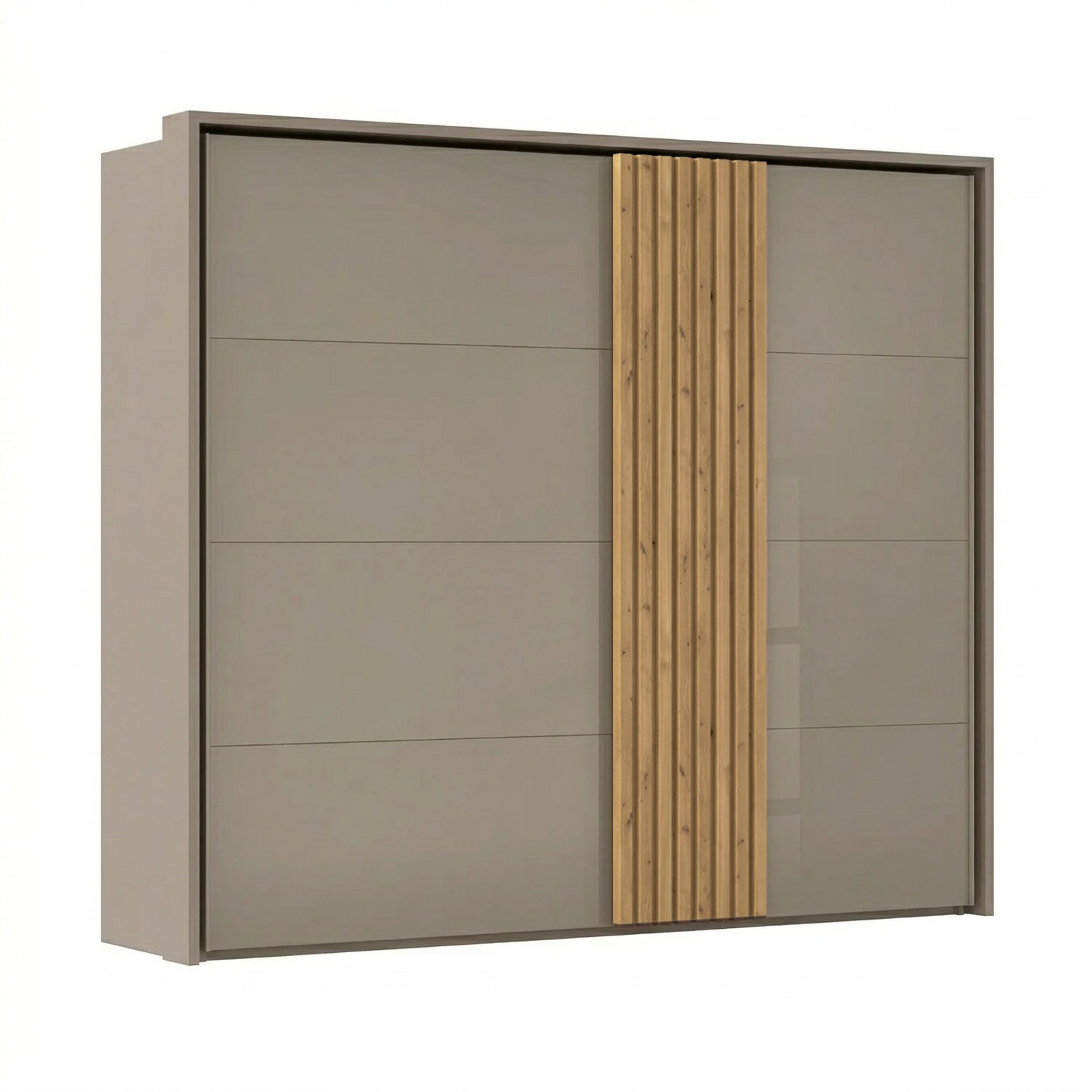 Rauch Tegra Fusion Fango Glass and Wild Oak Sliding Door Wardrobe