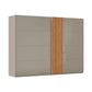 Rauch Tegra Fusion Fango Glass and Wild Oak Sliding Door Wardrobe - Side Angle view