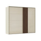 Rauch Tegra Fusion Champagne Glass and Walnut Oak Sliding Door Wardrobe