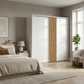 Rauch Tegra Fusion White Glass and Wild Oak Sliding Door Wardrobe
