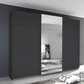 Tubona Metallic Grey 3 Door Sliding Wardrobe with Mirror – W271cm