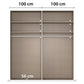 Wardrobe with measurements on a white background