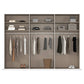 Rauch Lumia Closet wardrobe with shelves and hanging clothes on a white background