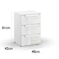 Rauch Perth 3 Drawer White Glass Bedside Table - Dimensions