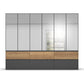 Winnipeg Metallic Grey With Mirror 6 Door Wardrobe with Drawers - W271CM