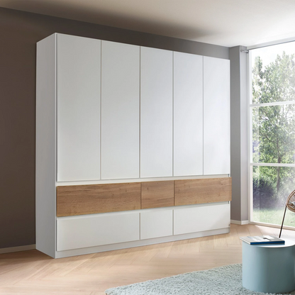 Winnipeg Alpine White 5 Door Wardrobe with Drawers - W226CM