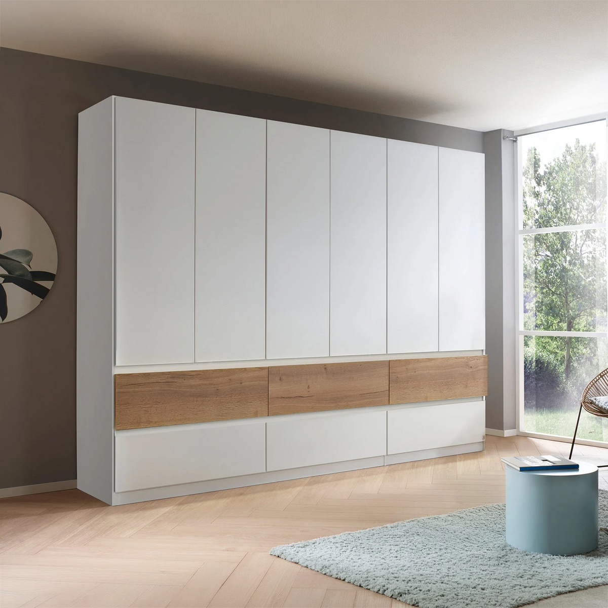 Winnipeg Alpine White 6 Door Wardrobe with Drawers - W271CM