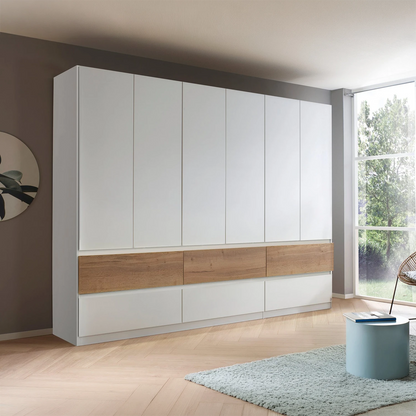 Winnipeg Alpine White 6 Door Wardrobe with Drawers - W271CM