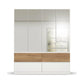 Winnipeg Alpine White With Mirror 4 Door Wardrobe with Drawers - W181CM