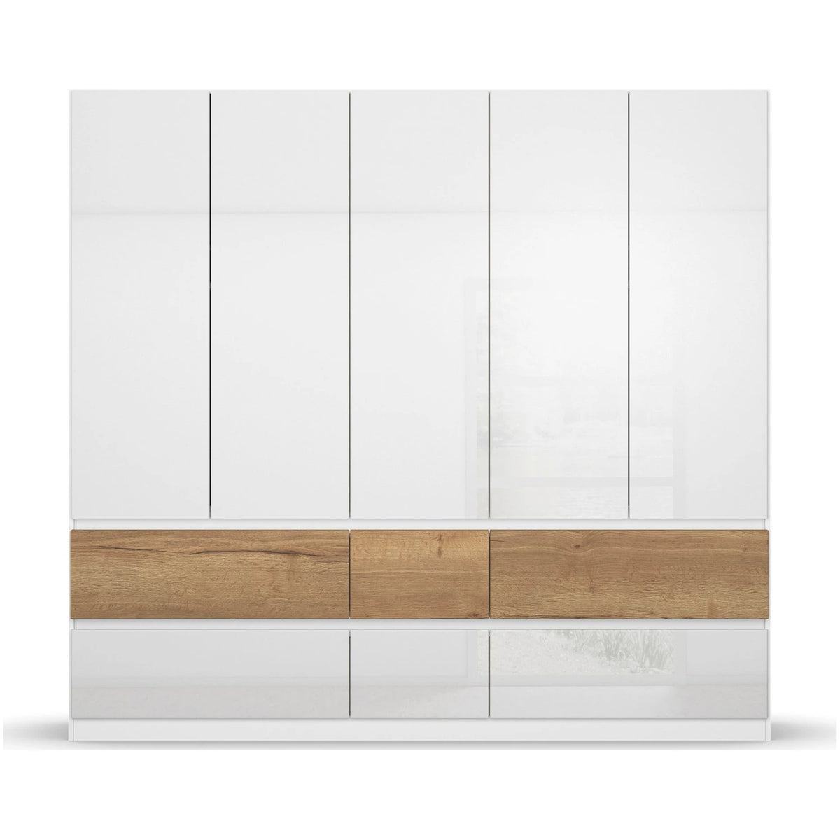 Winnipeg Alpine White 5 Door Wardrobe with Drawers - W226CM